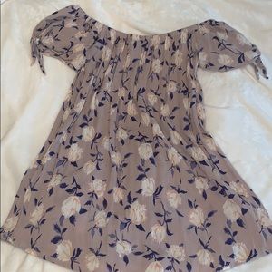 Floral Dress off the shoulder ties on the arms